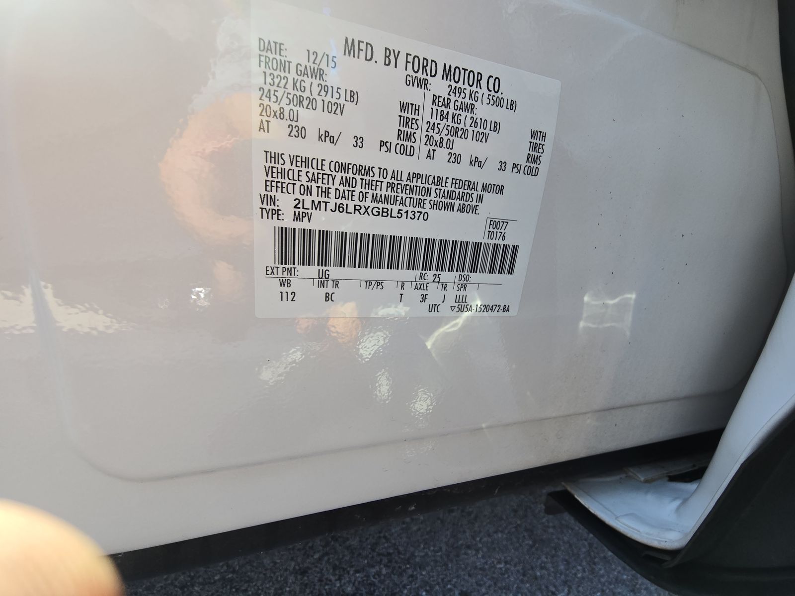 2016 Lincoln MKX Reserve FWD