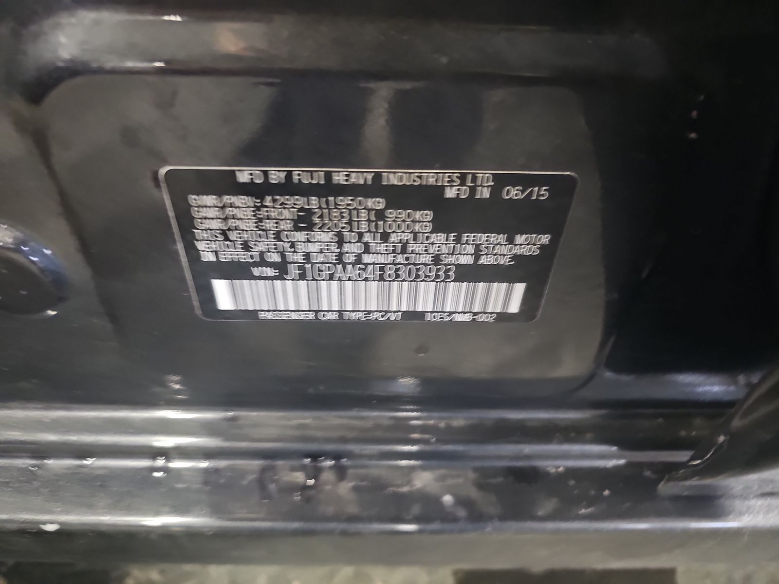 2015 Subaru Impreza 2.0i AWD