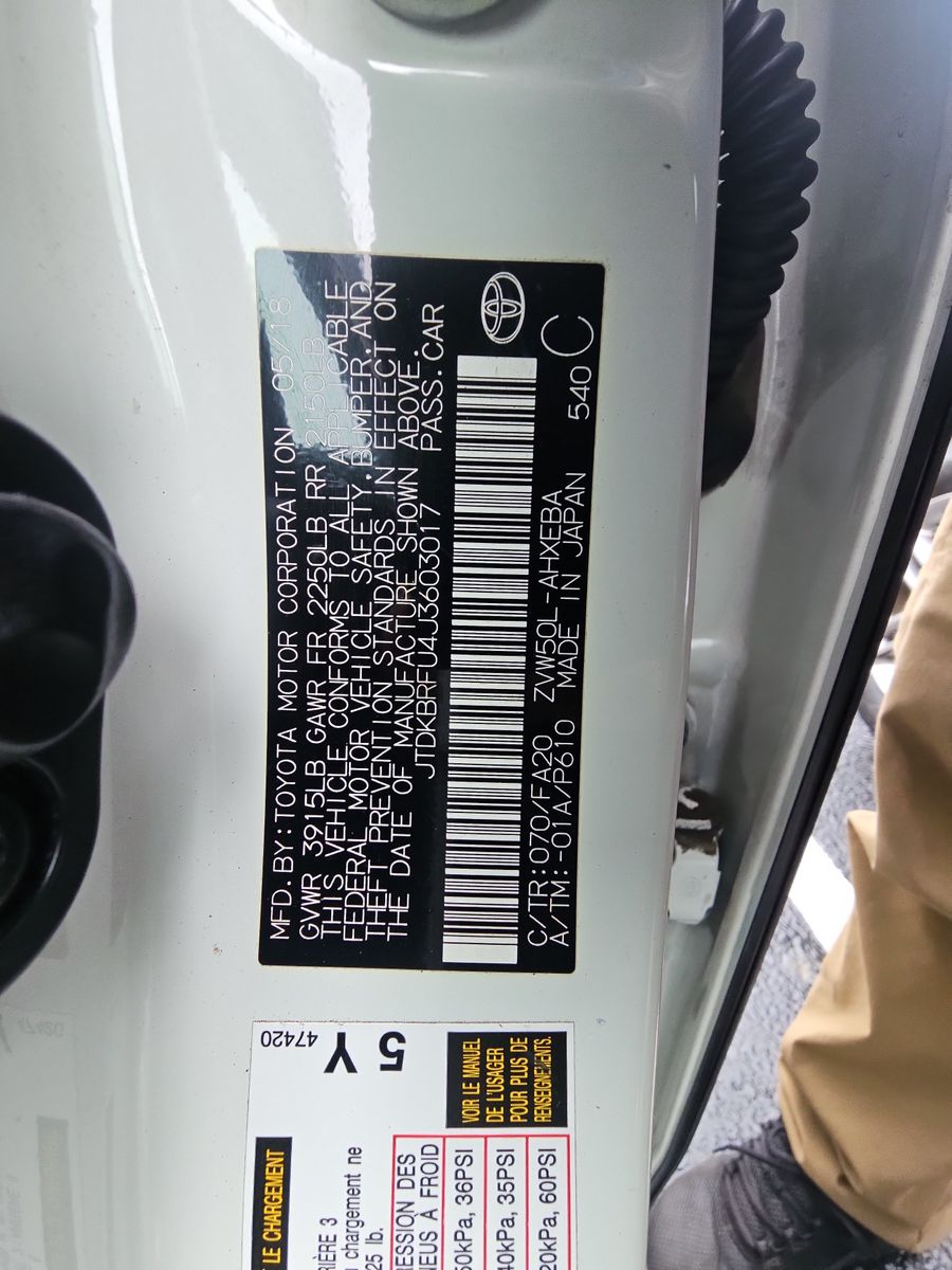 2018 Toyota Prius Two FWD