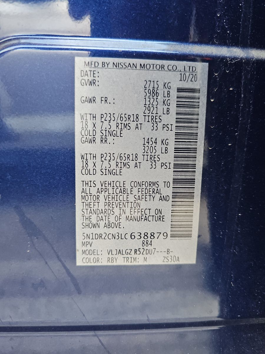 2020 Nissan Pathfinder SL FWD