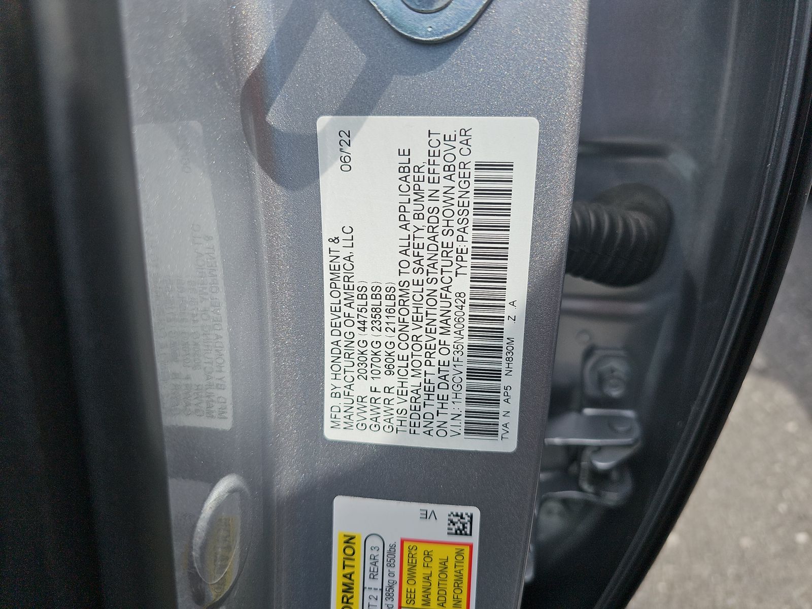 2022 Honda Accord Sedan Sport FWD