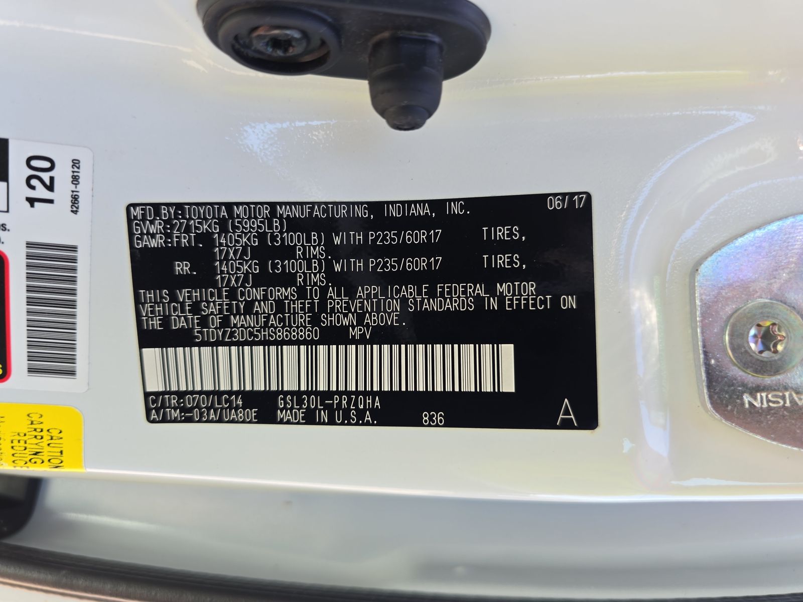 2017 Toyota Sienna XLE FWD