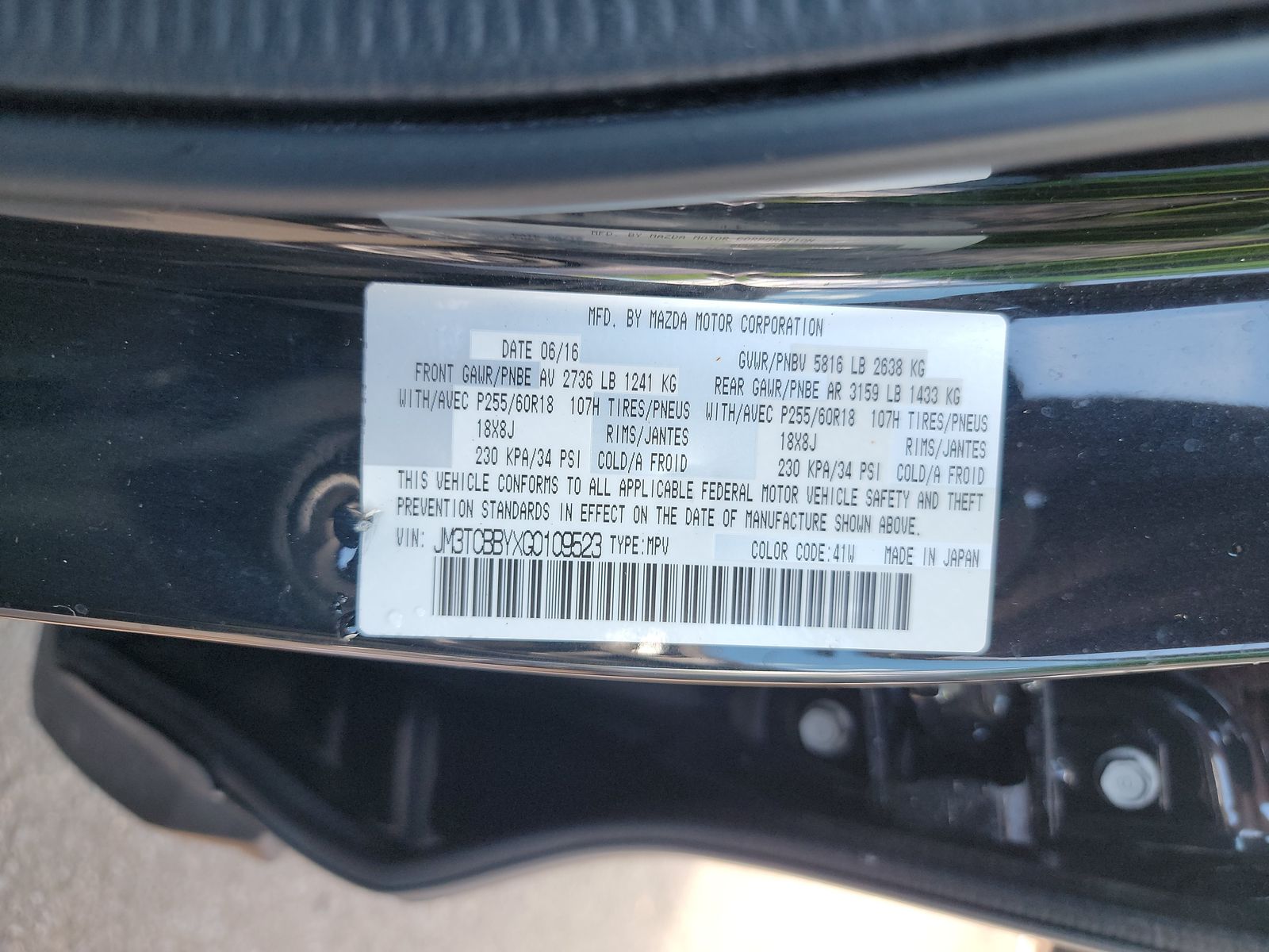 2016 MAZDA CX-9 Sport AWD