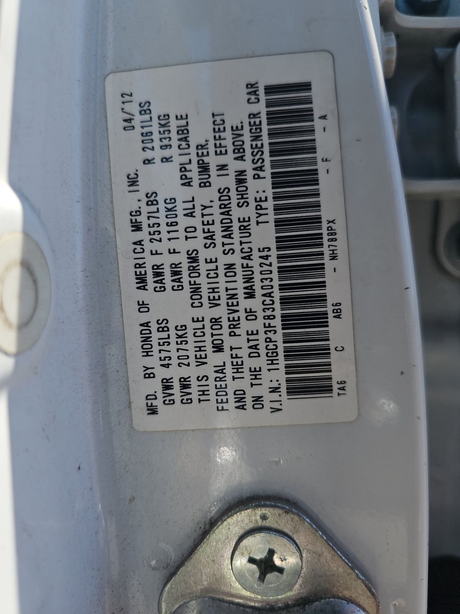 2012 Honda Accord Sedan EX-L FWD