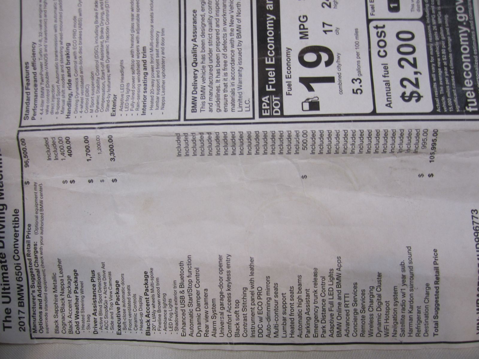 2017 BMW 6 Series 650i RWD