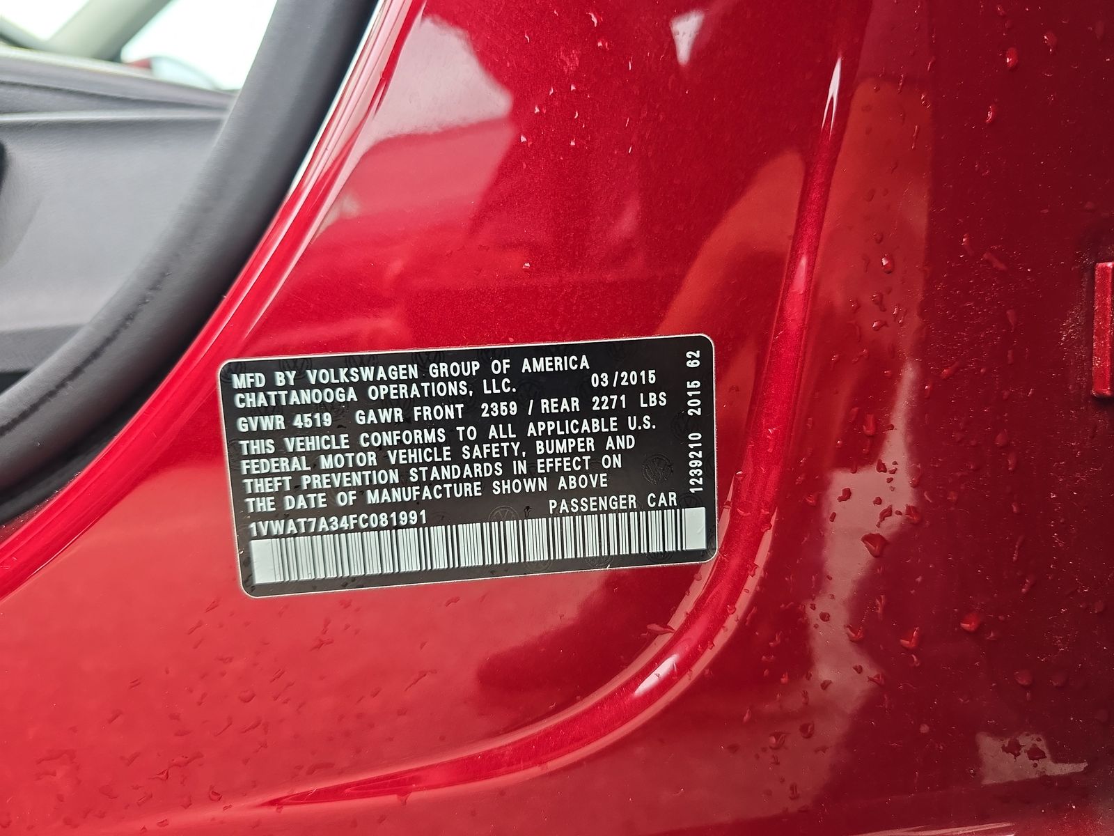 2015 Volkswagen Passat 1.8T Limited Edition FWD