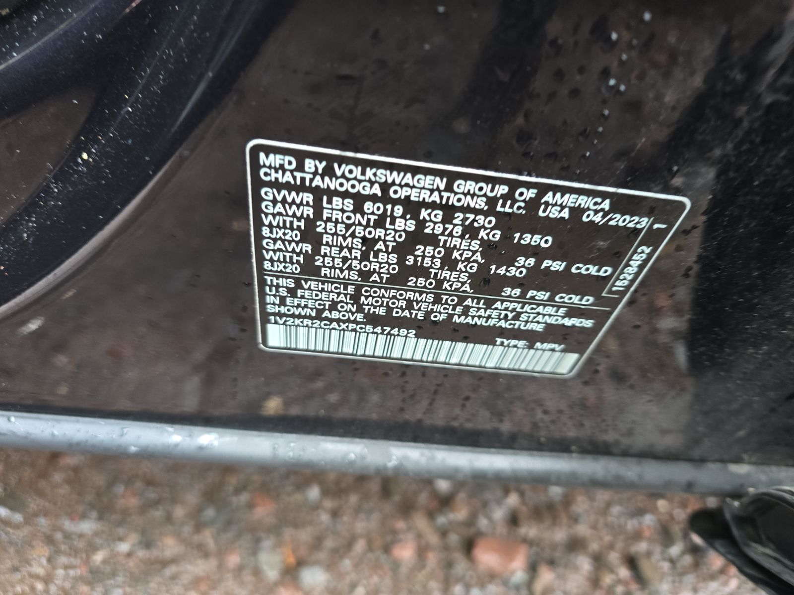 2023 Volkswagen Atlas 3.6L SE AWD