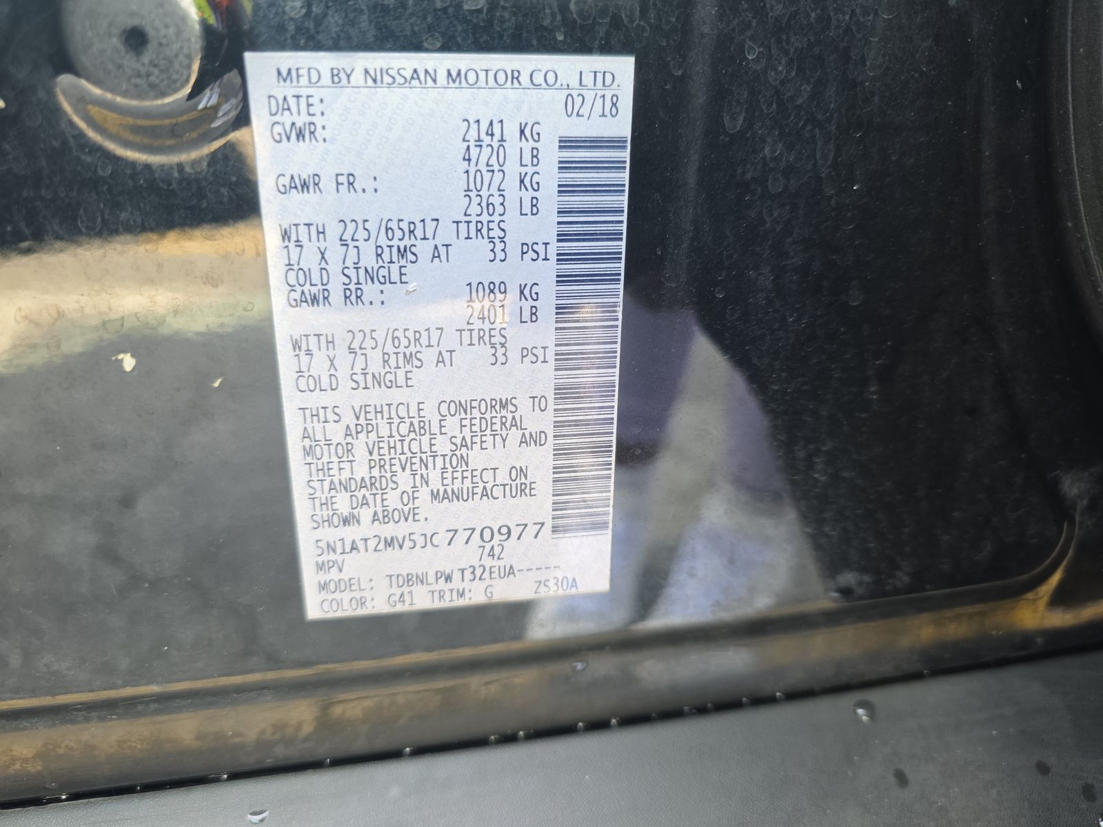 2018 Nissan Rogue S AWD