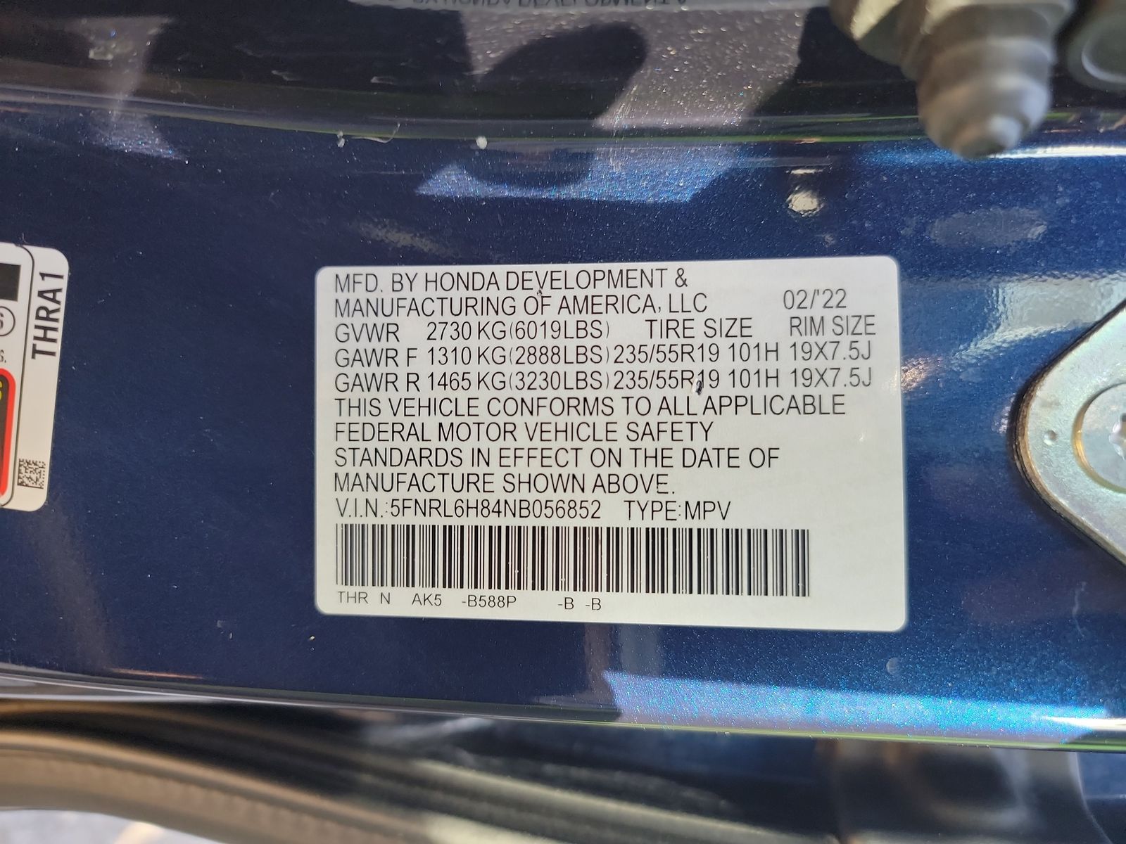 2022 Honda Odyssey Touring FWD