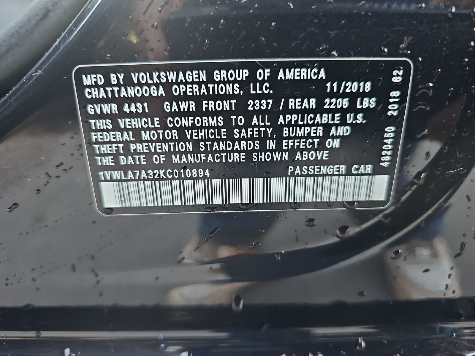 2019 Volkswagen Passat 2.0T Wolfsburg Edition FWD