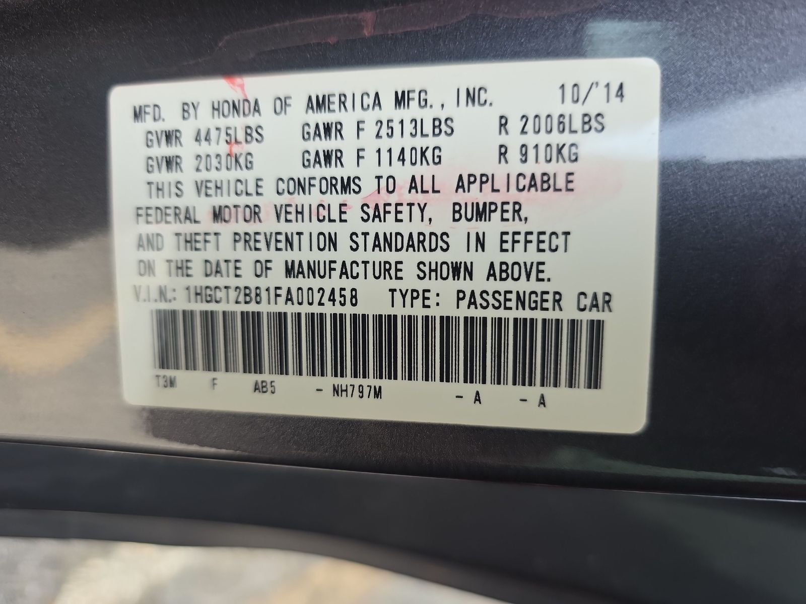 2015 Honda Accord Coupe EX-L w/Navi FWD