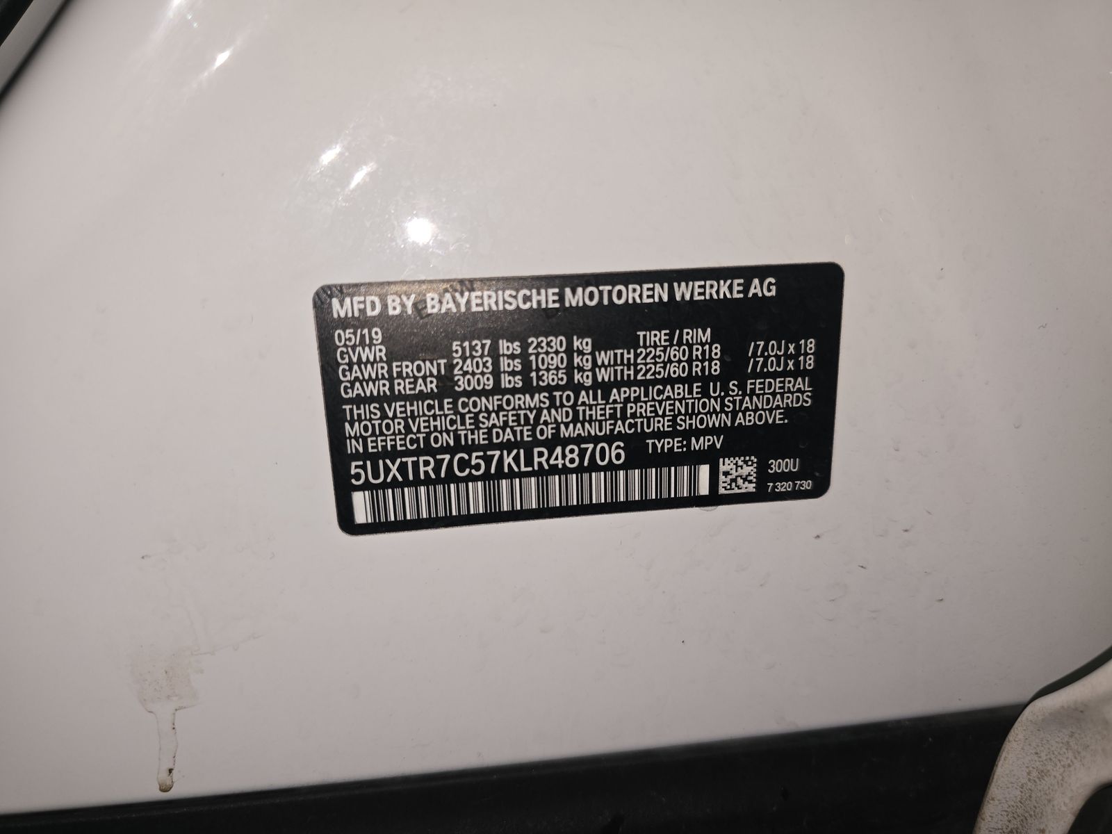 2019 BMW X3 sDrive30i RWD