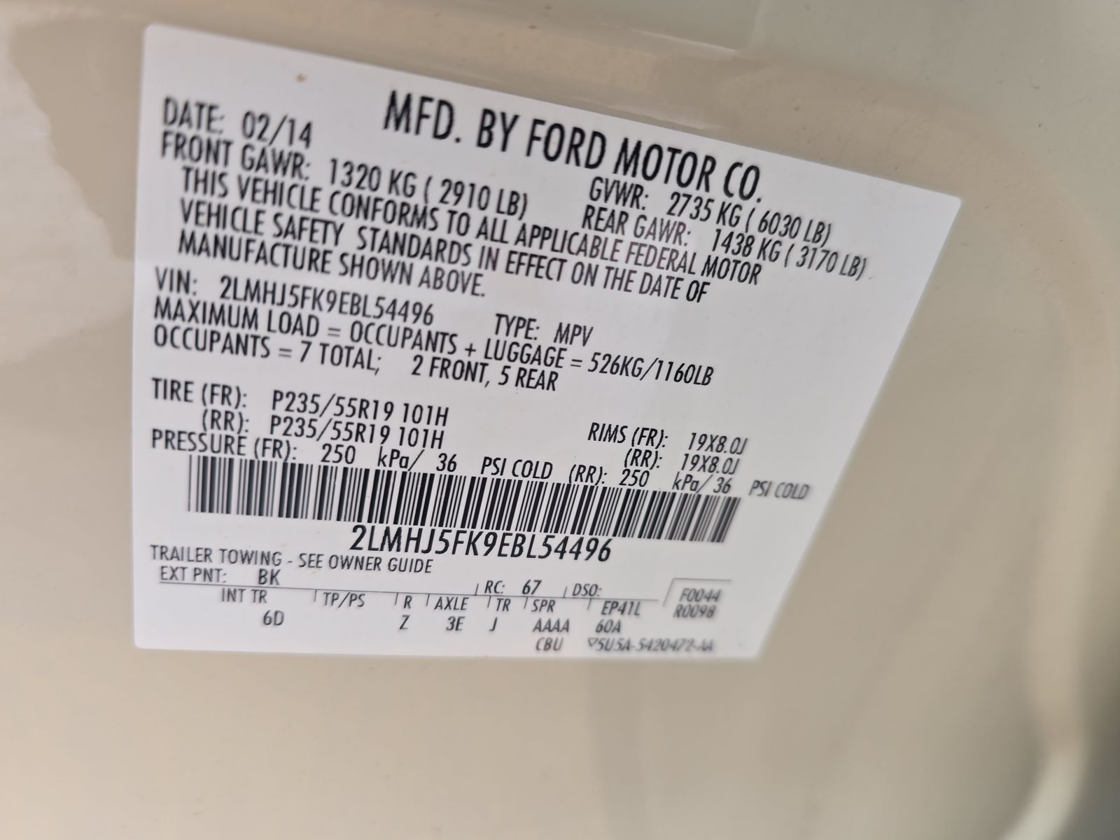 2014 Lincoln MKT Base FWD