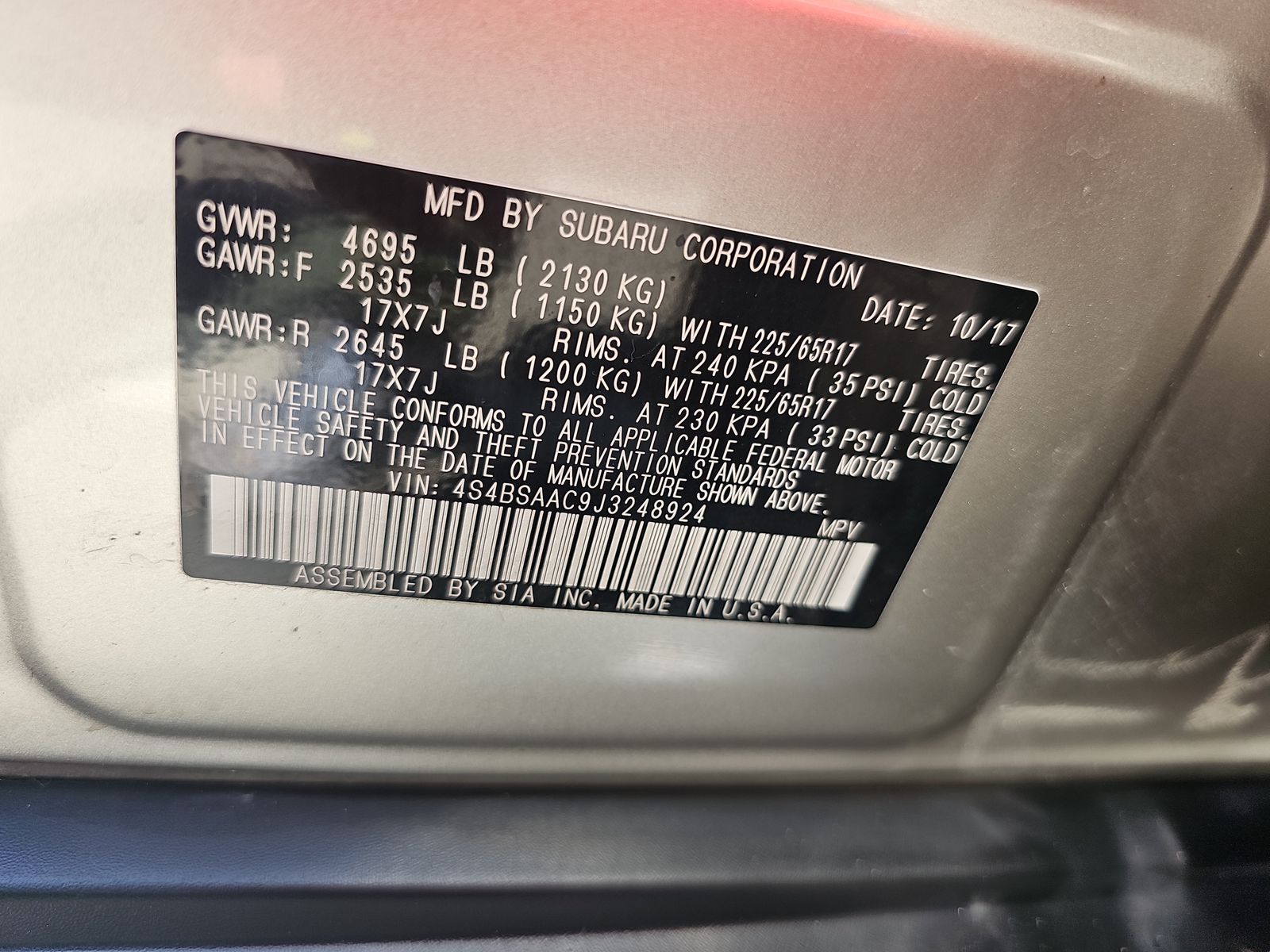 2018 Subaru Outback 2.5i AWD