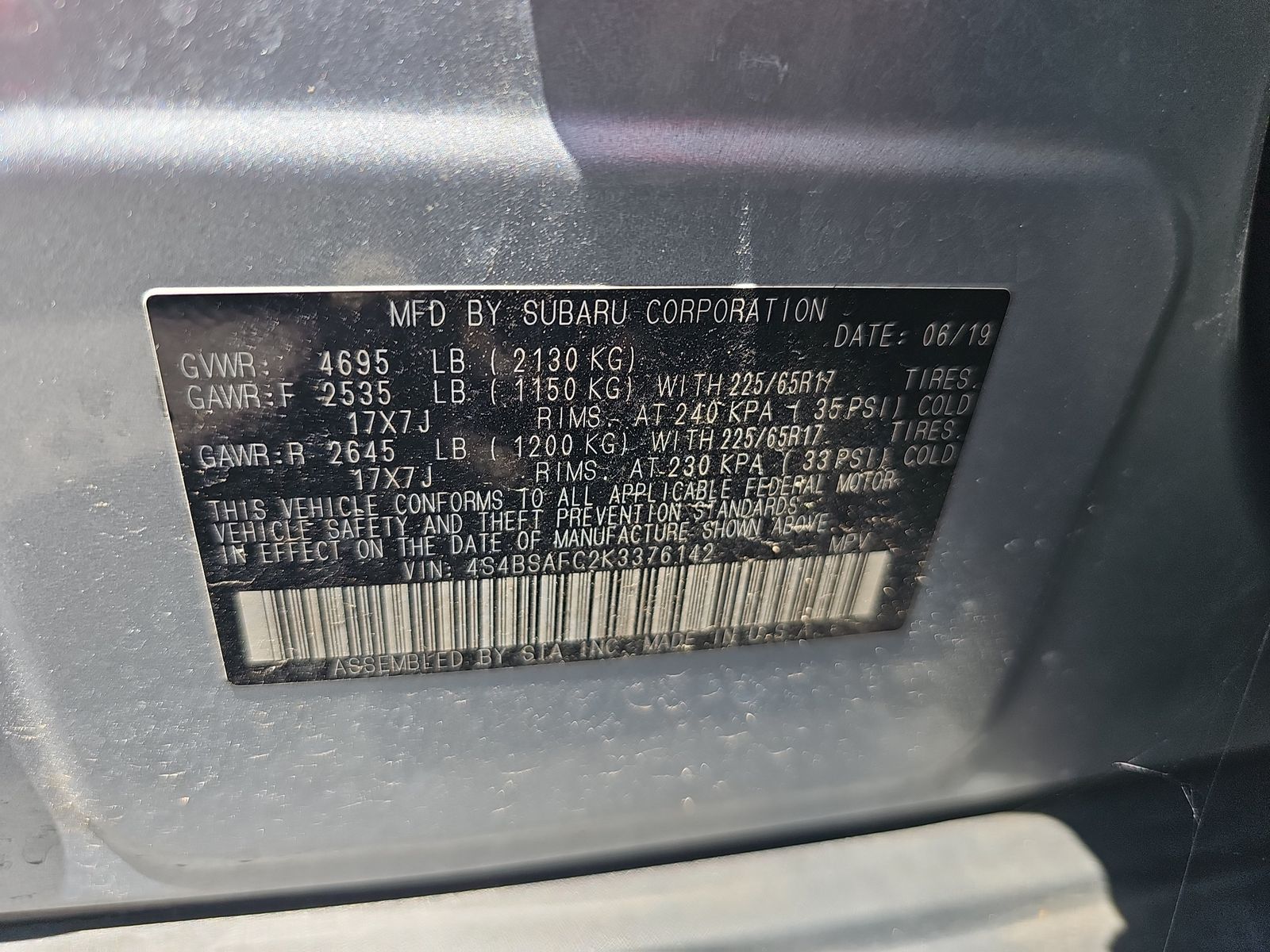 2019 Subaru Outback 2.5i Premium AWD