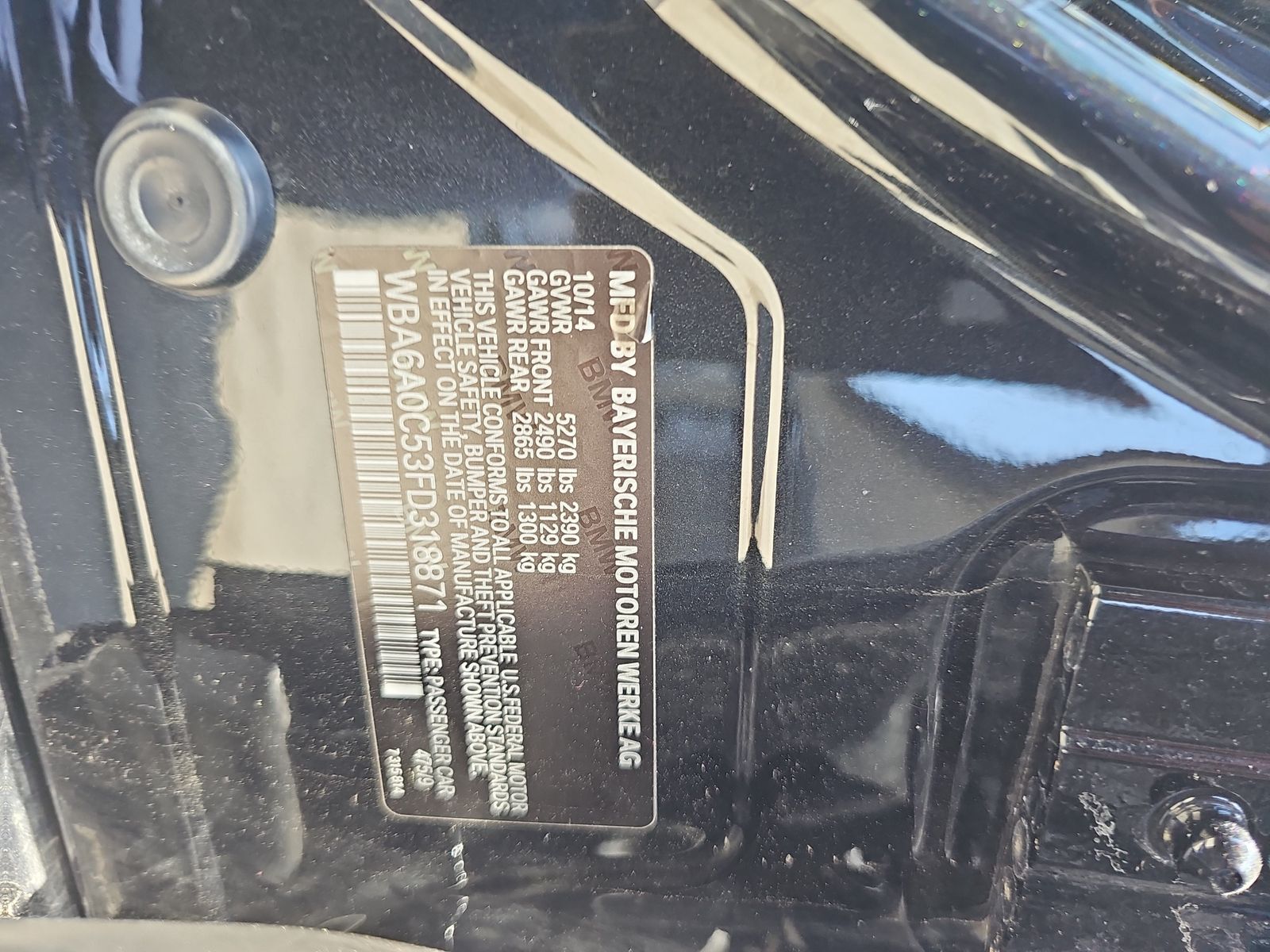 2015 BMW 6 Series 640i RWD