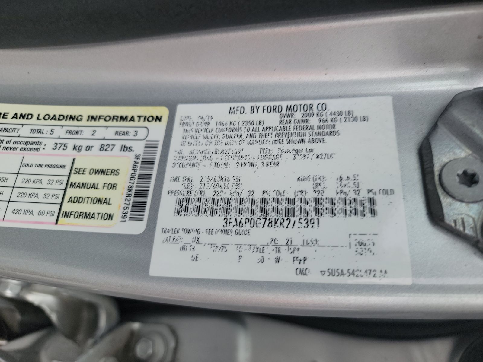 2019 Ford Fusion S FWD