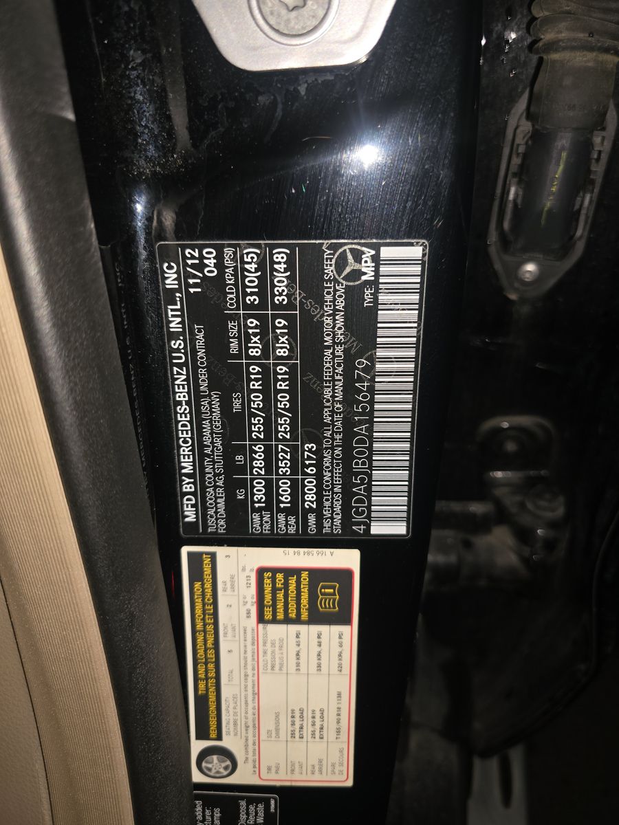 2013 Mercedes-Benz M-Class ML 350 RWD