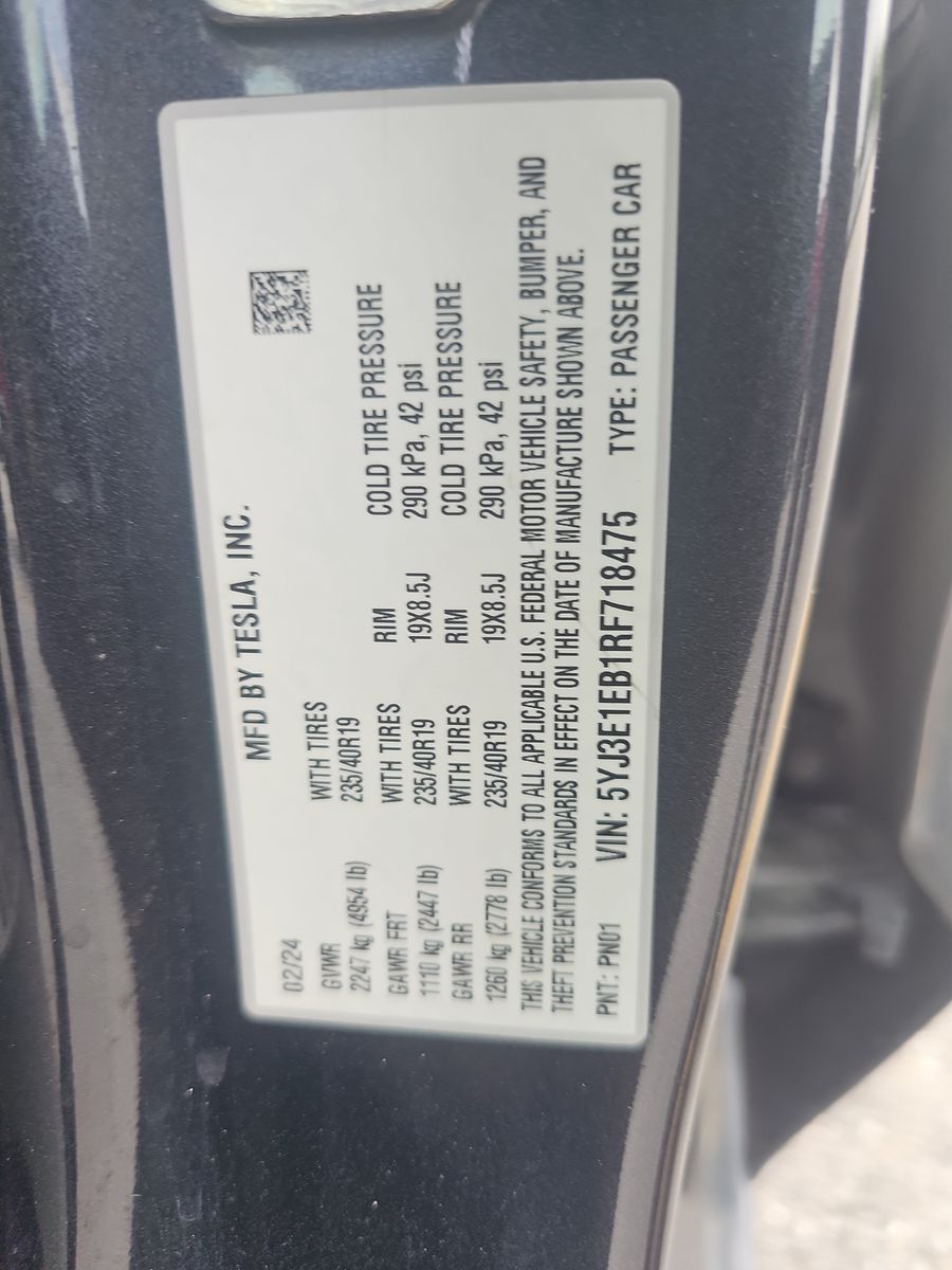 2024 Tesla Model 3 Long Range AWD