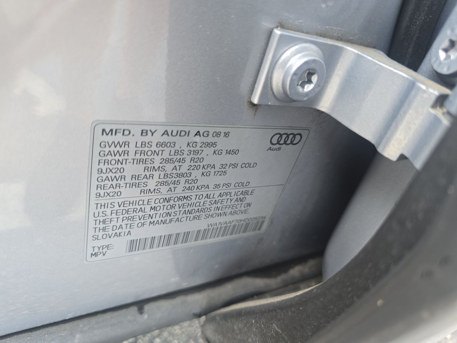 2017 Audi Q7 3.0T Prestige AWD