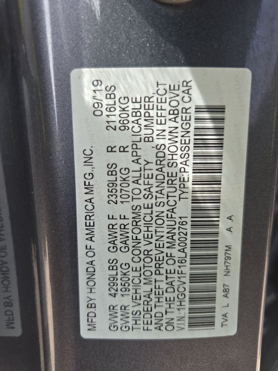 2020 Honda Accord LX FWD