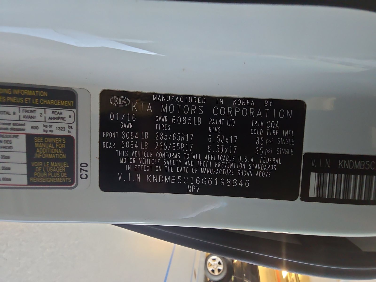 2016 Kia Sedona LX FWD