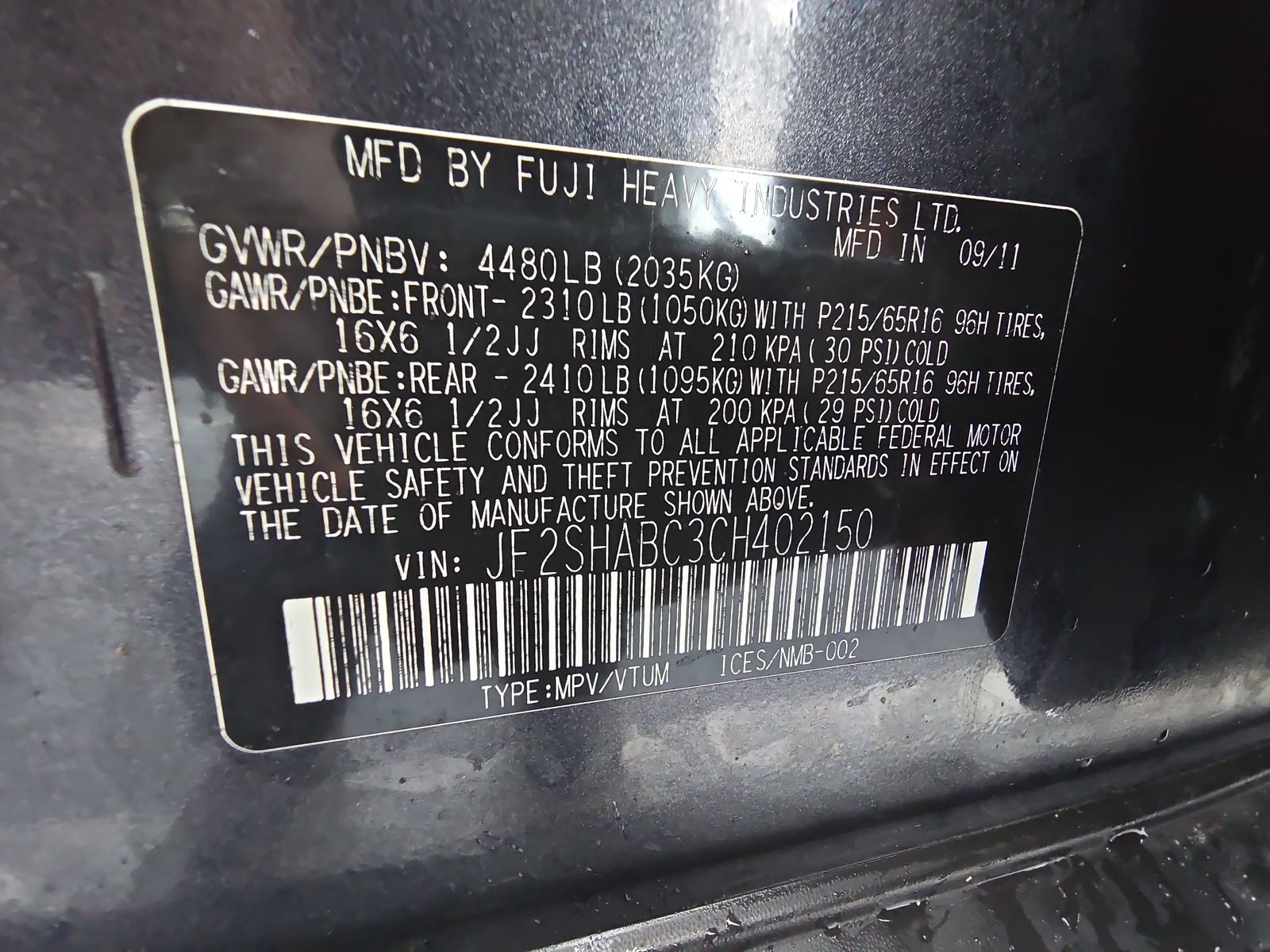 2012 Subaru Forester 2.5X AWD