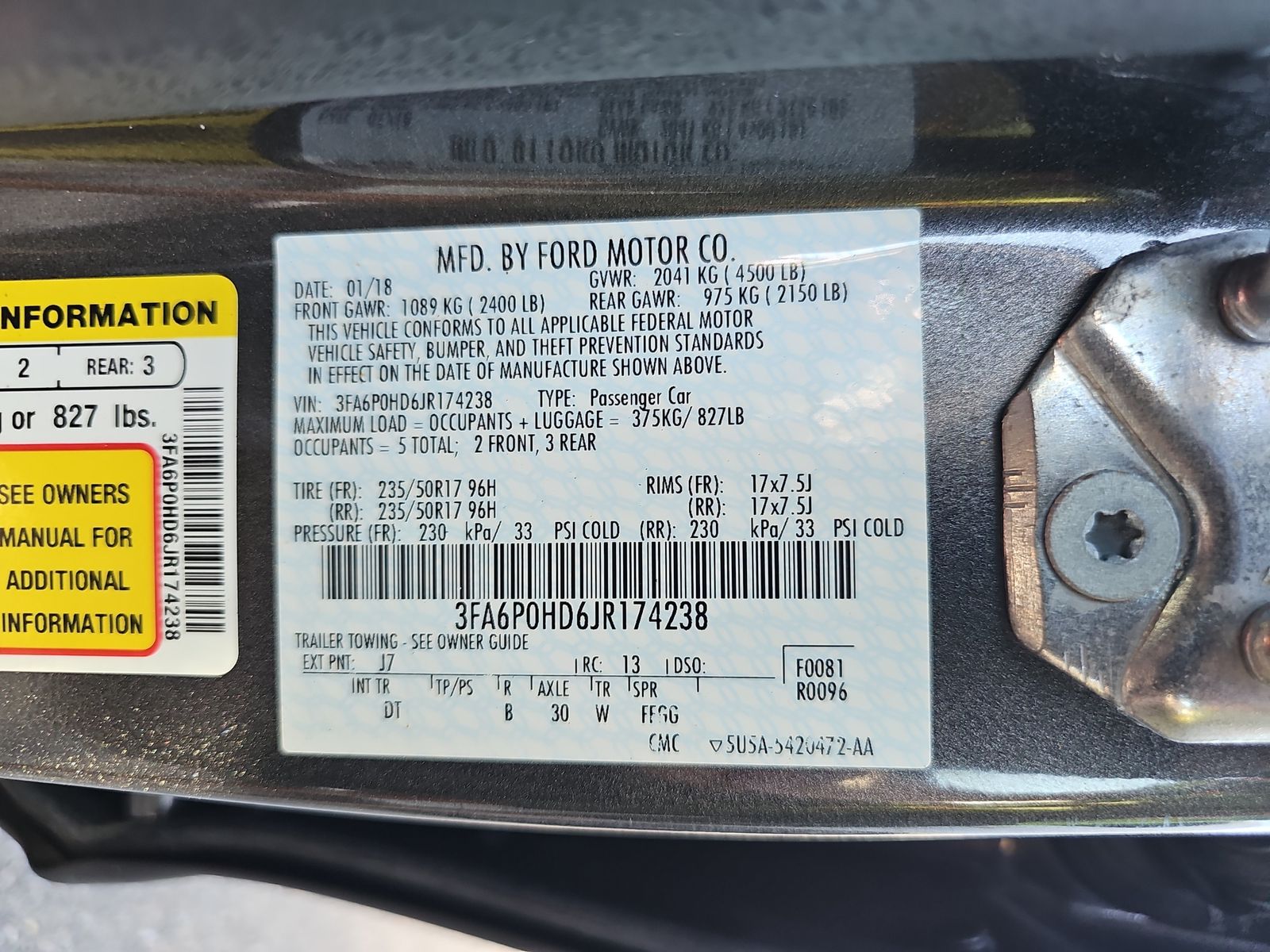 2018 Ford Fusion SE FWD