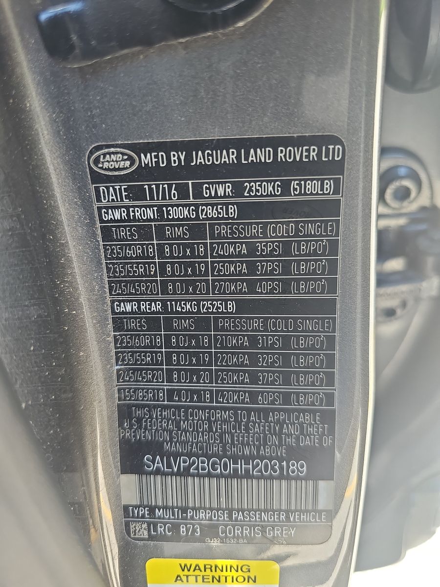 2017 Land Rover Range Rover Evoque SE Premium AWD