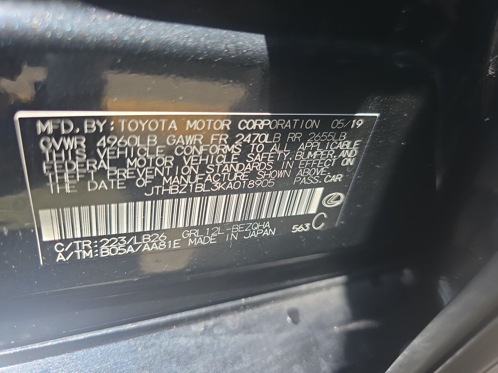 2019 Lexus GS GS 350 F SPORT RWD