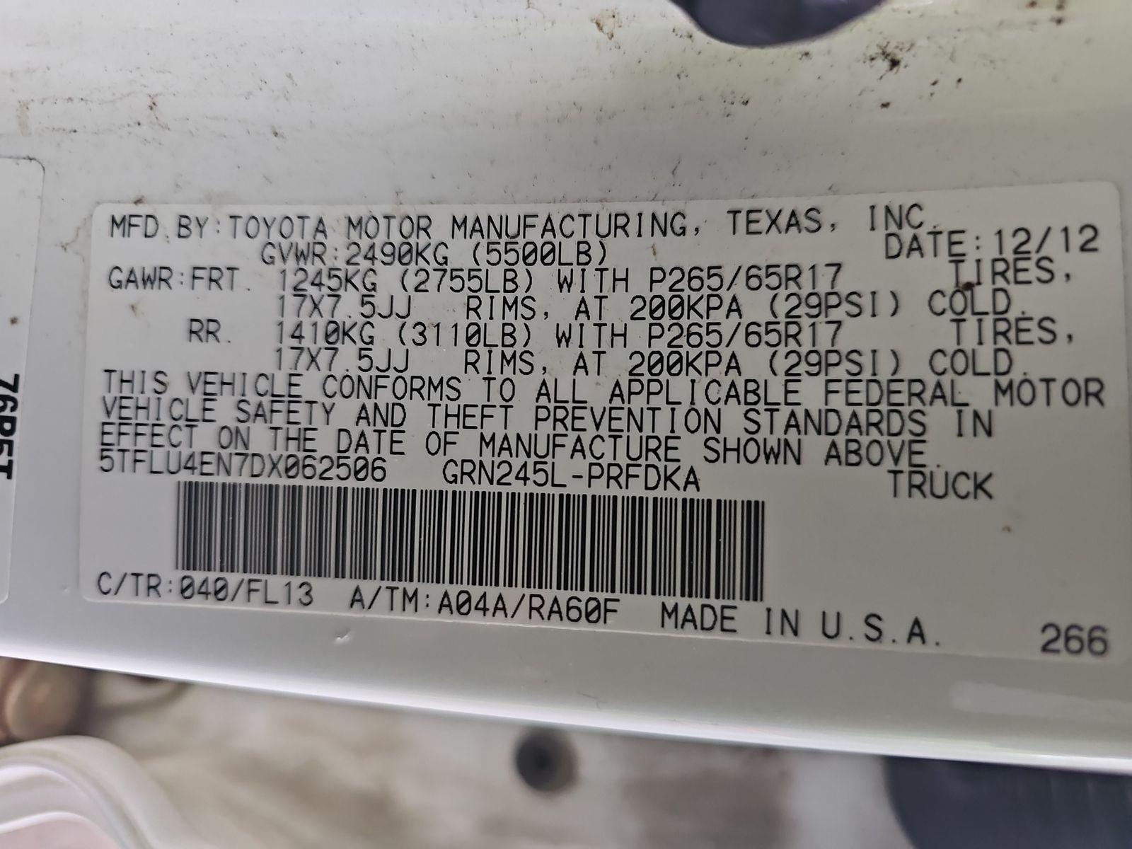 2013 Toyota Tacoma Base AWD