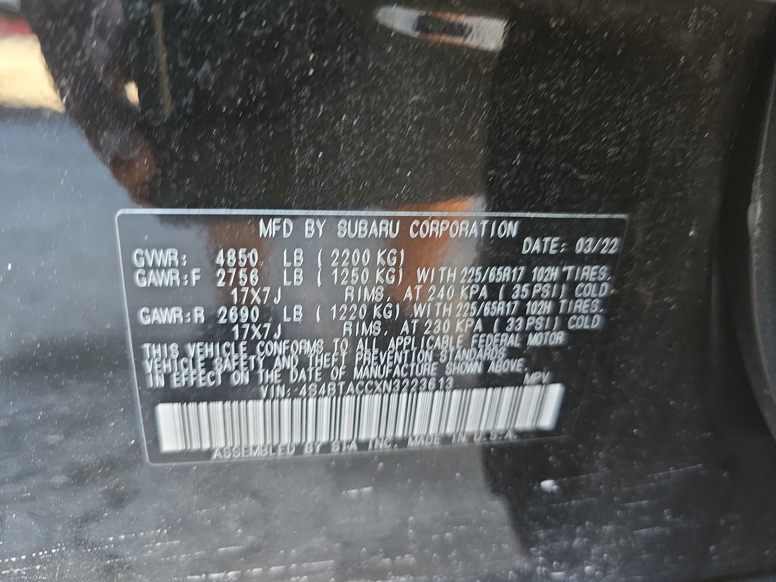 2022 Subaru Outback Premium AWD