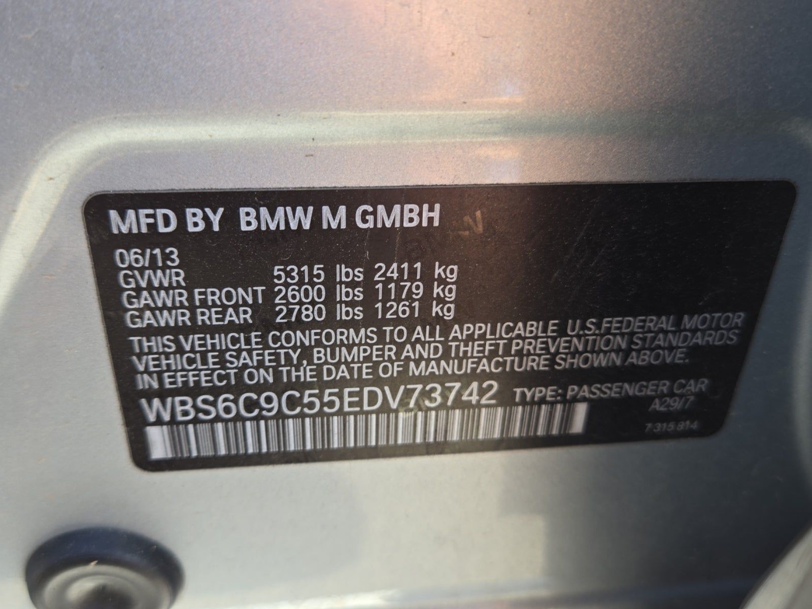 2014 BMW M6 Base RWD