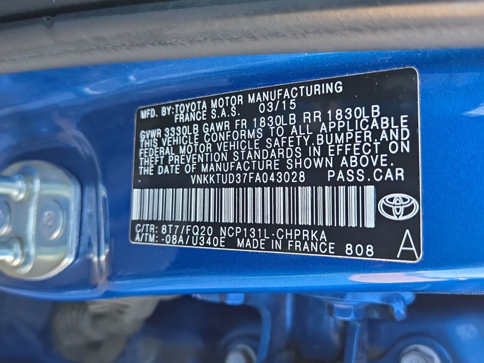 2015 Toyota Yaris L FWD