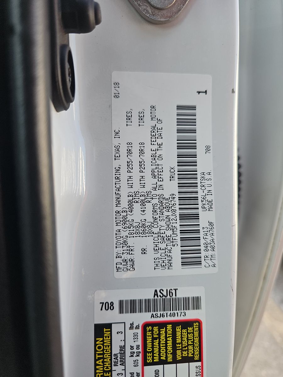 2018 Toyota Tundra SR AWD