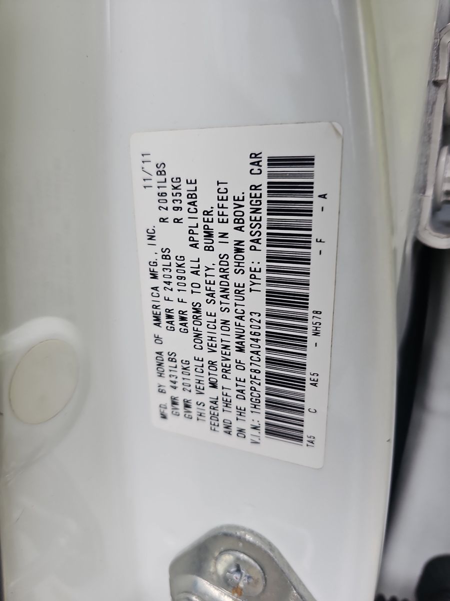 2012 Honda Accord Sedan EX-L FWD