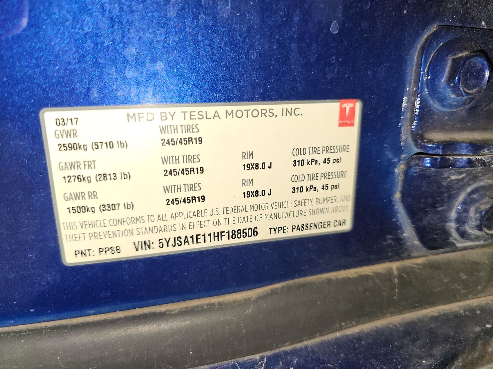 2017 Tesla Model S 60 RWD
