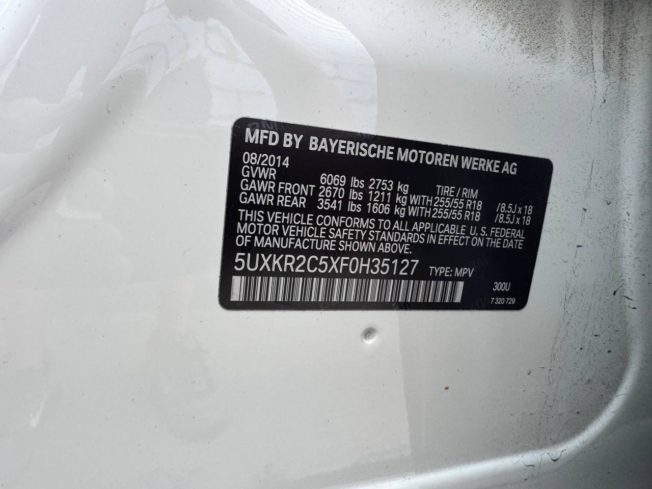 2015 BMW X5 sDrive35i RWD
