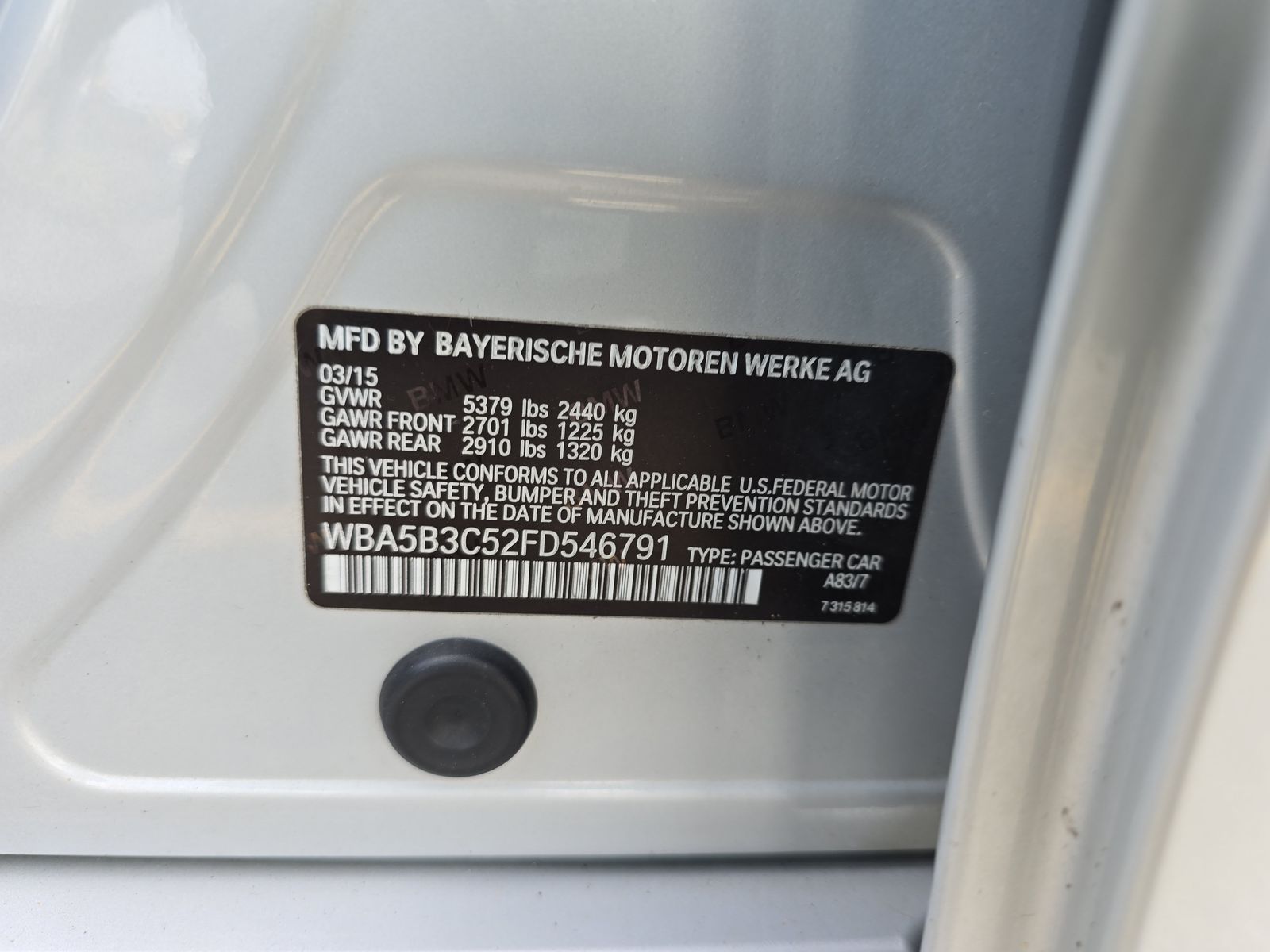 2015 BMW 5 Series 535i xDrive AWD