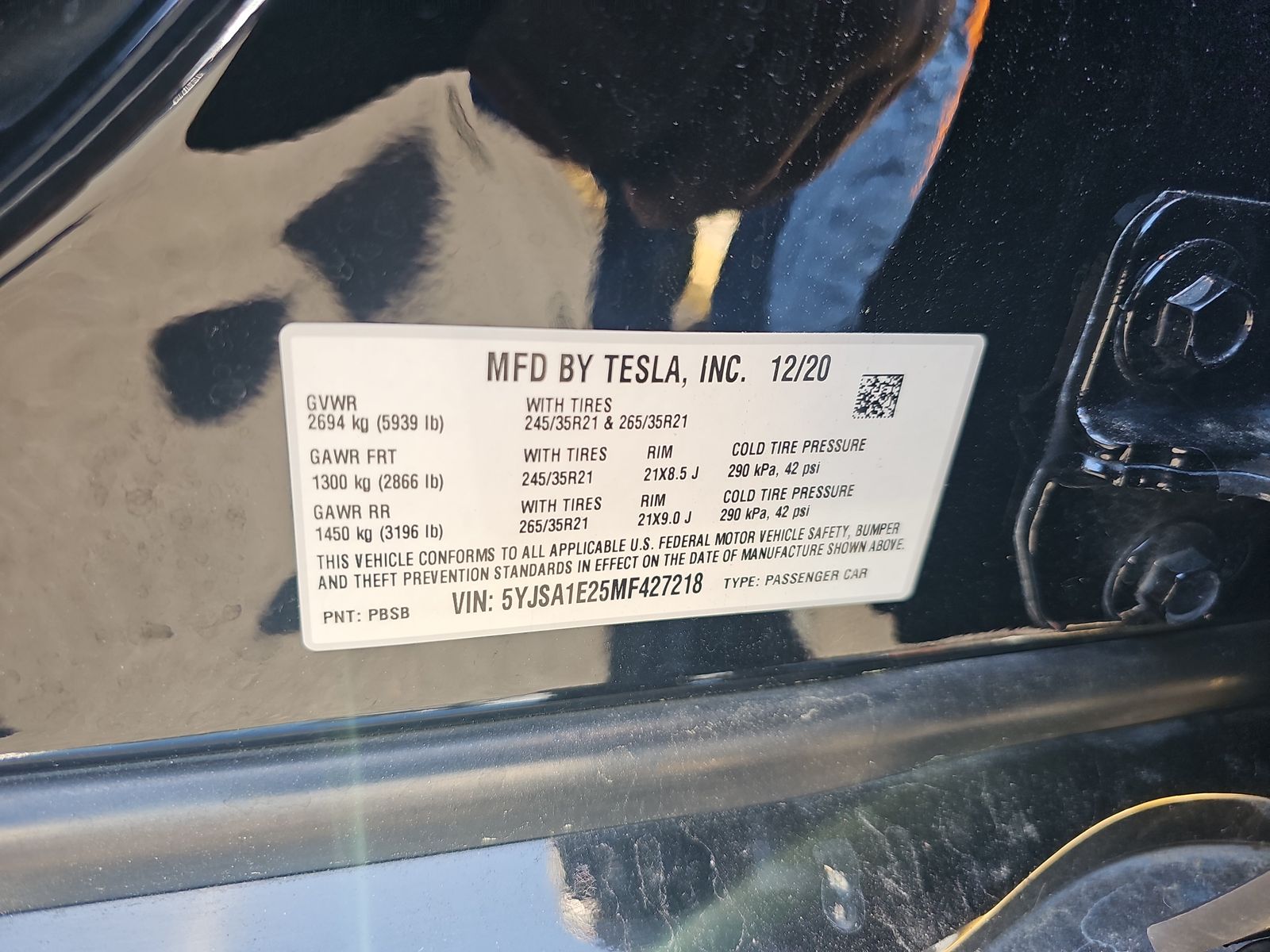 2021 Tesla Model S Long Range Plus AWD