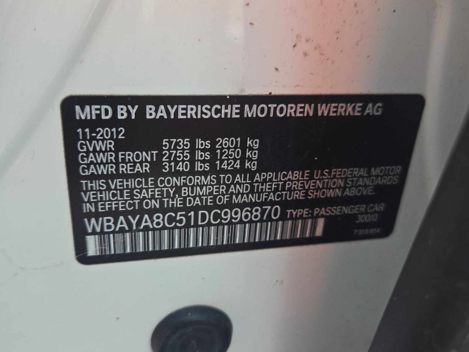 2013 BMW 7 Series 750i RWD