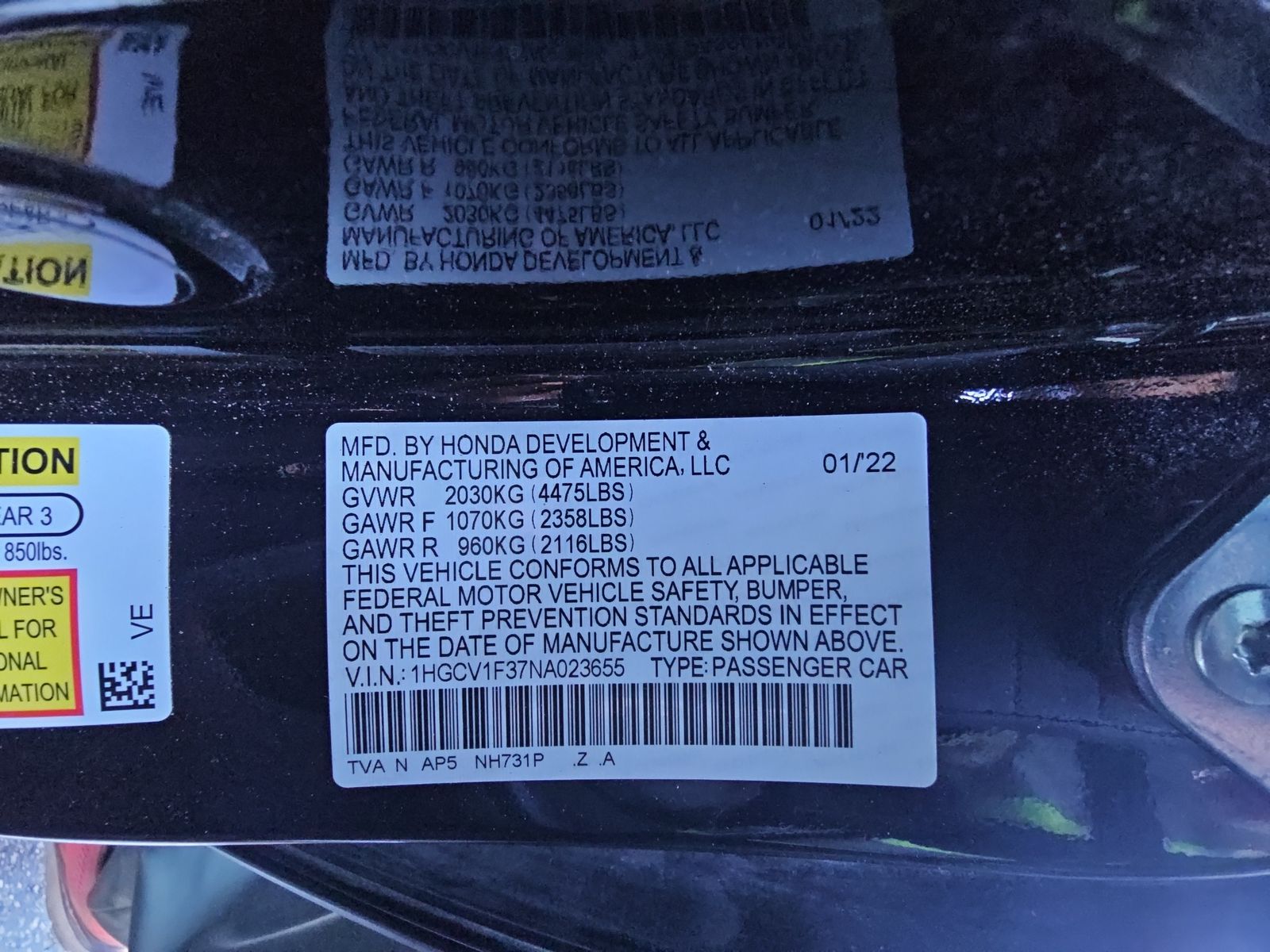 2022 Honda Accord Sedan Sport FWD
