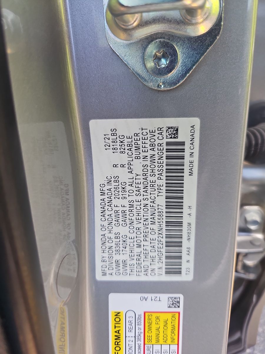 2022 Honda Civic Sedan LX FWD