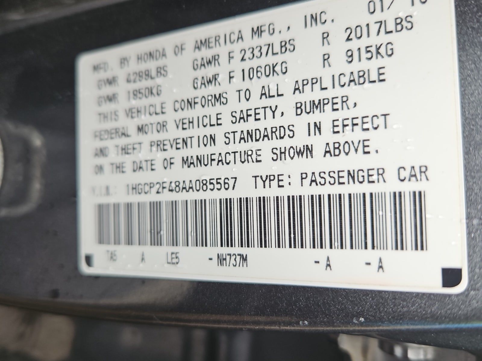 2010 Honda Accord LX-P FWD