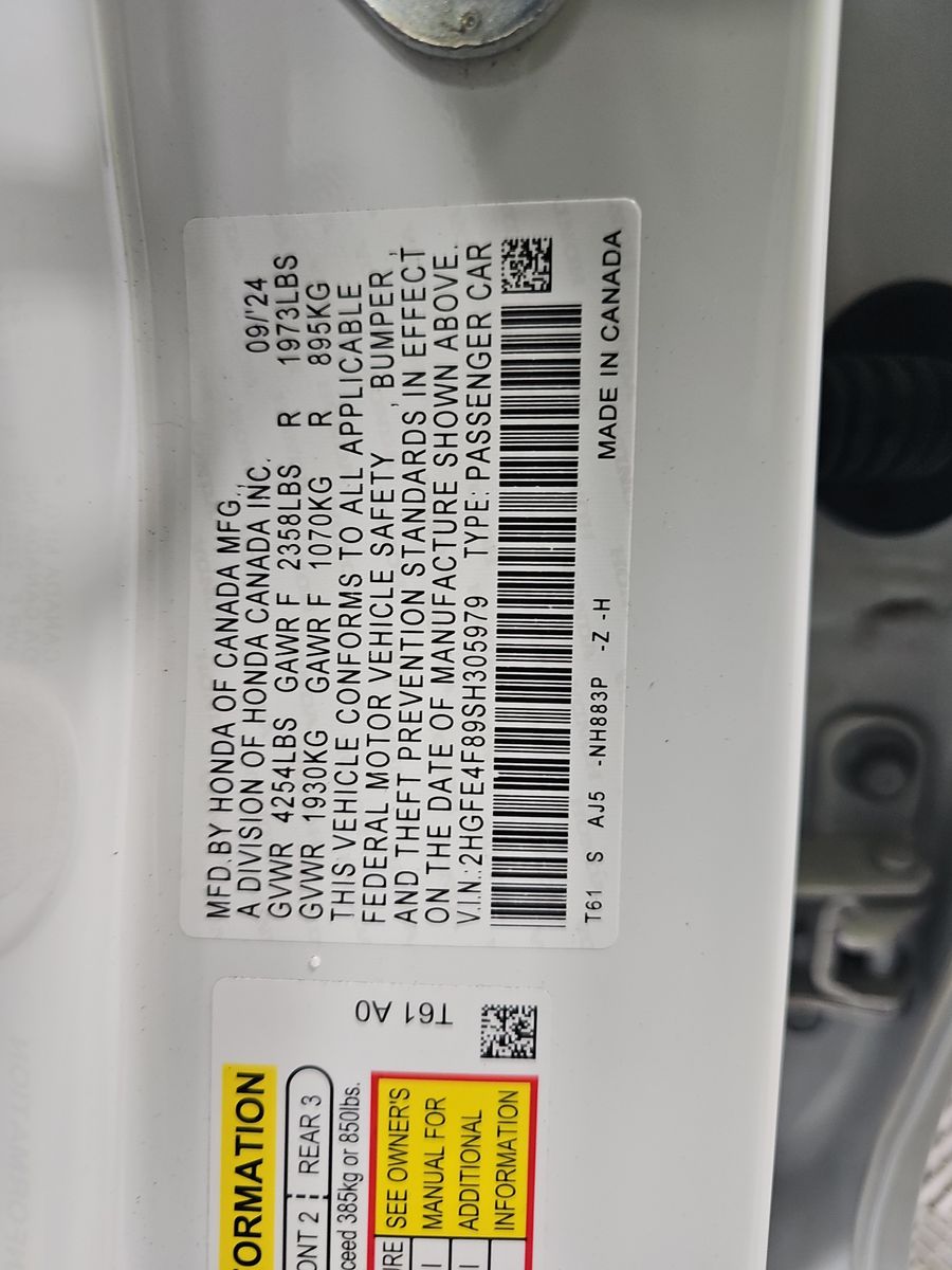 2025 Honda Civic Sedan Hybrid Sport FWD