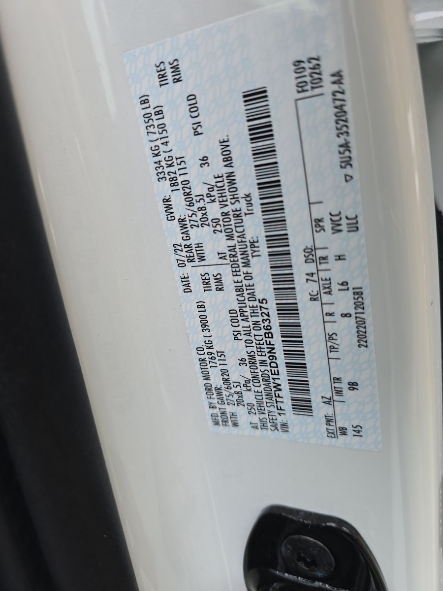 2022 Ford F-150 Hybrid Platinum AWD