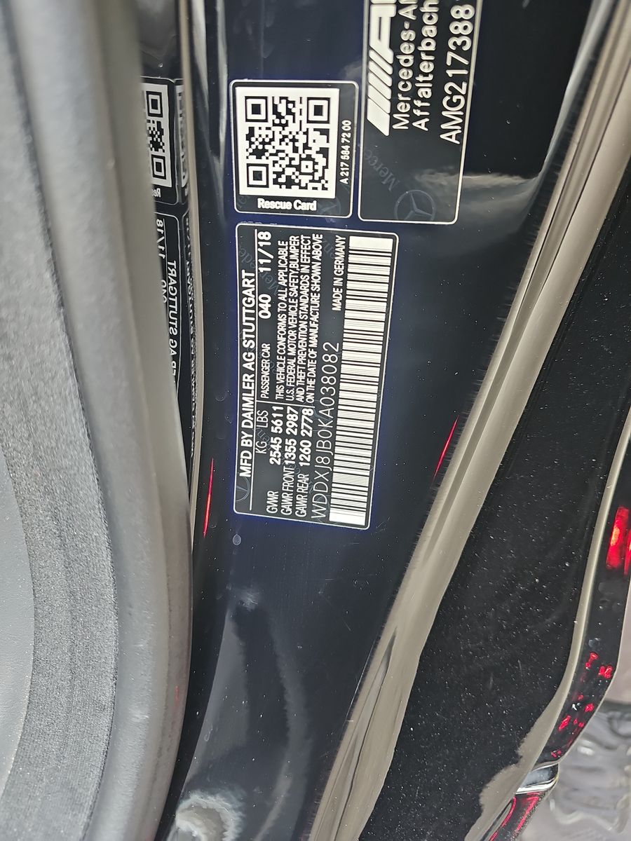 2019 Mercedes-Benz S-Class AMG S 63 AWD