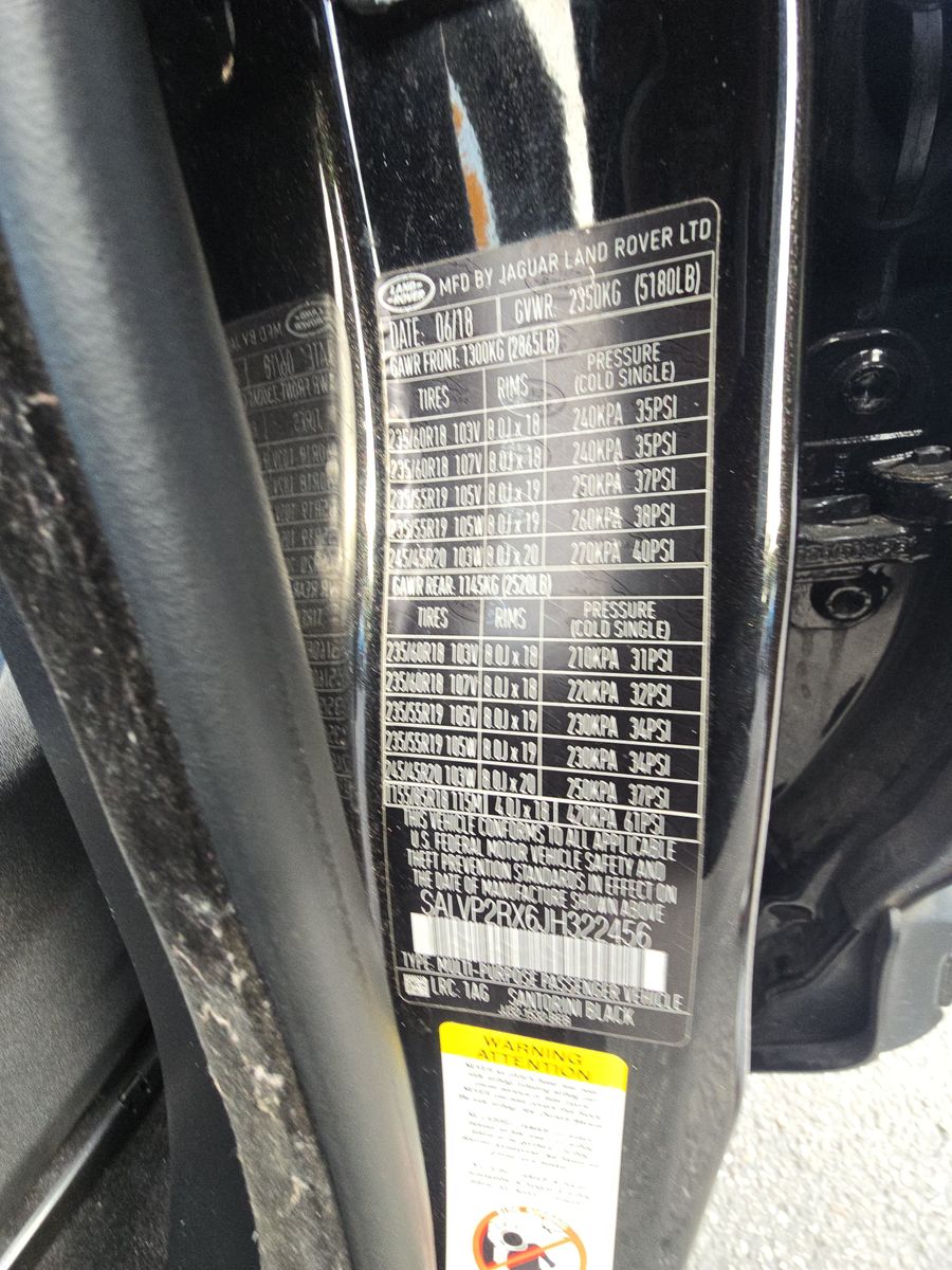 2018 Land Rover Range Rover Evoque SE AWD