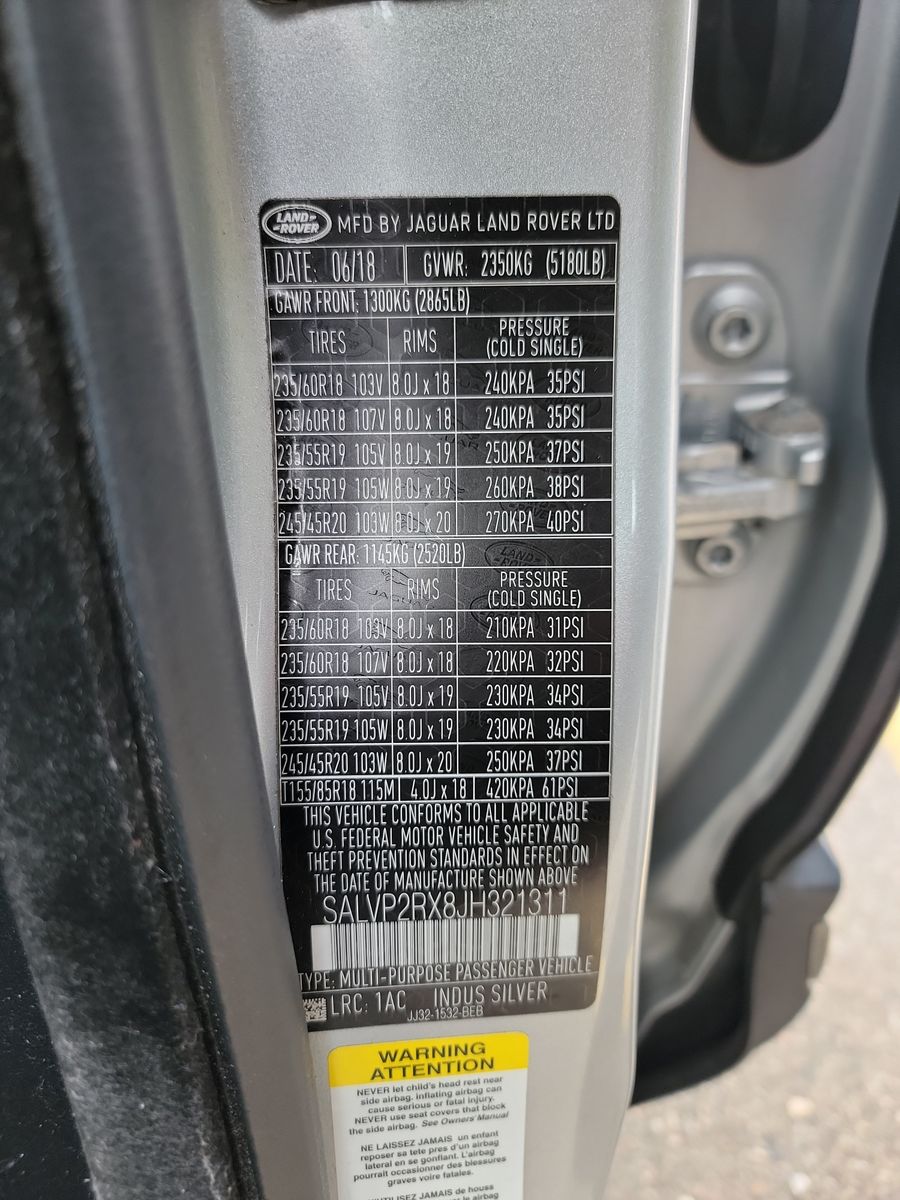 2018 Land Rover Range Rover Evoque SE AWD