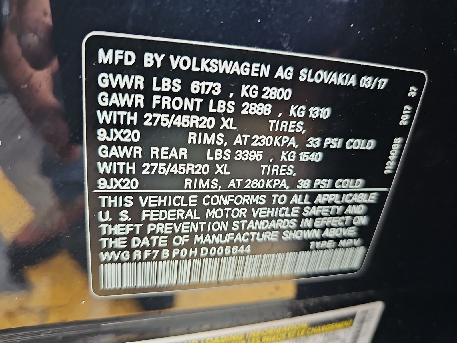 2017 Volkswagen Touareg 3.6L Wolfsburg Edition AWD